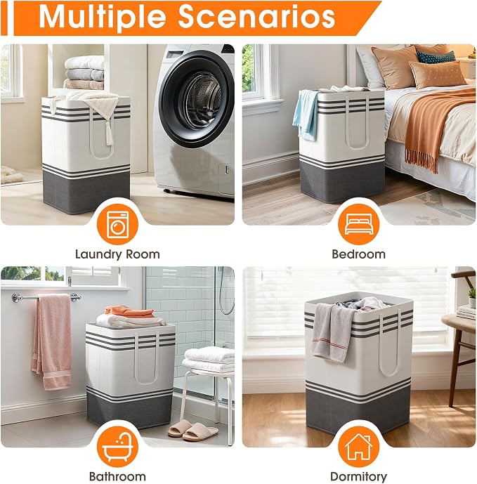 2 Pack Large Laundry Baskets, Laundry Hampers - Image 7