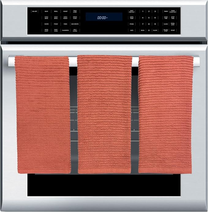 Peach Coral Salmon Kitchen Dish Towels, 100% Cotton - Image 7