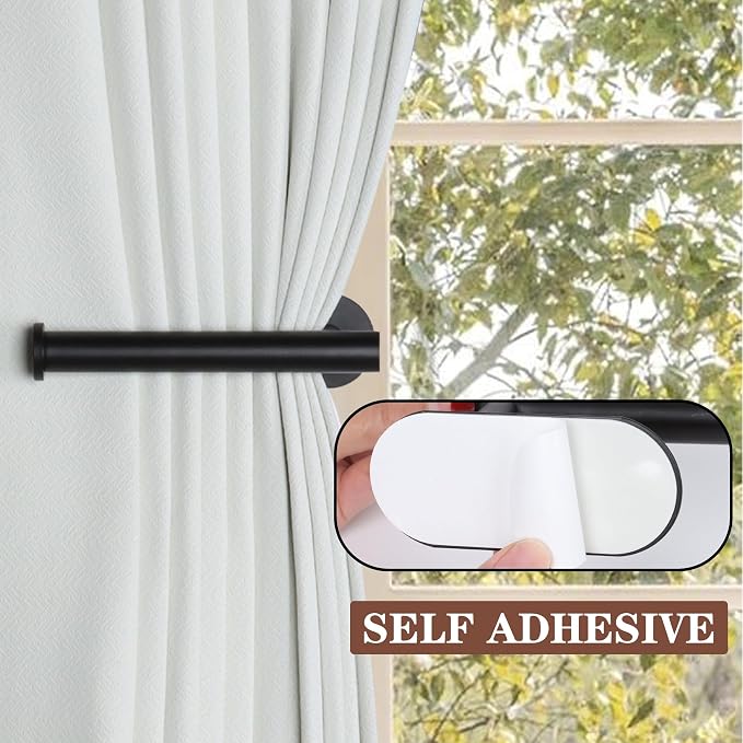 Groleca Adhesive Curtain Holdbacks Curtain Tie Backs, 2 Pack, Curtain Pull Backs - Image 2