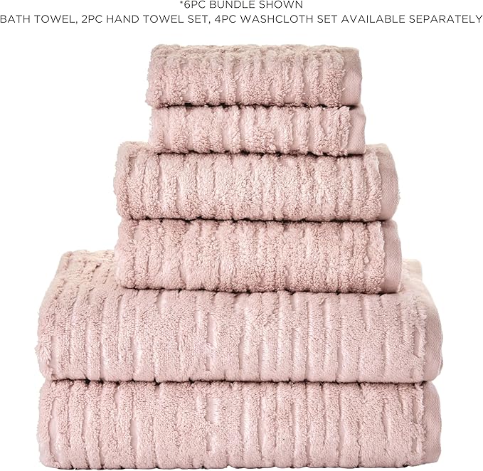 SKL Home CloudSoft Washcloth Set, 100% Cotton Luxury, Blush Pink | Premium - Image 8