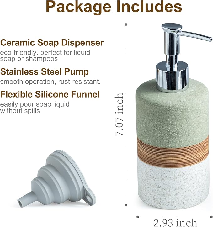 Ceramic Dish Soap Dispenser for Bathroom Shower Hand Soap Dispenser | - Image 7