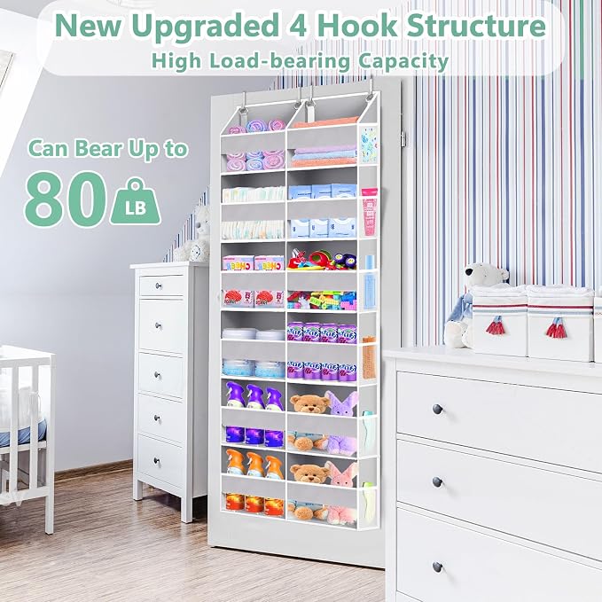 Heavy Duty Over The Door Organizer 6 Tiers, Extra Large Behind Door Storage of - Image 4