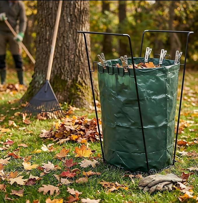 3 PCS Trash Bag Holder Stand, Outdoor Garden Garbage Bag Holder Holds 30-45 - Image 4
