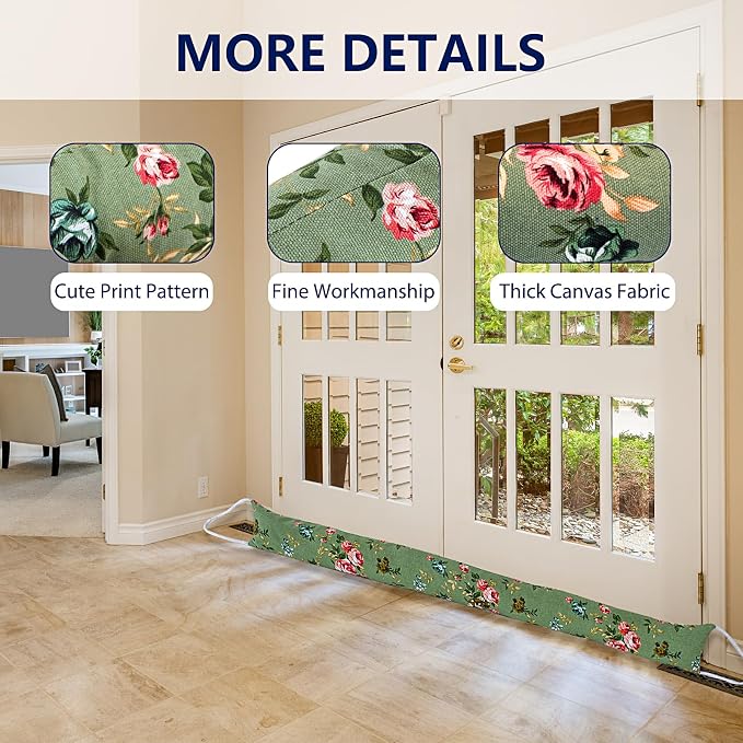 2 Pack 60 Inch 4 Inch Wide Under Door Blocker Door Draft Stopper - Image 5