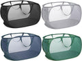 4 Pack Durable Collapsible Laundry Baskets, Mesh Foldable Laundry Basket by Bemkoo