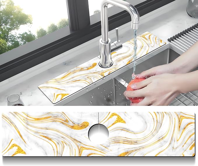 Kitchen Sink Splash Guard Faucet Mat Super Absorbent Fast Drying Mat Sink - Image 2