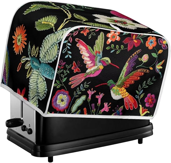 Hummingbird Print Toaster Cover 4 Slice Universal Size Kitchen Appliance Cover Dust Fingerprint Protection Kitchen Home Decor