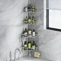 LAMU Corner Shower Caddy Tension Pole, 4-Tier Stainless Steel Organizer by YourHome-OrganizationHelper