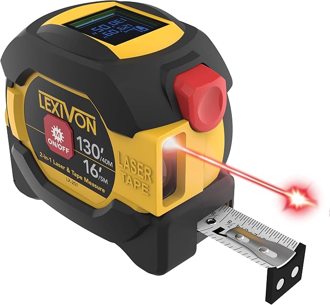 LEXIVON 2 in 1 Digital Laser Tape Measure | 130ft/40m Laser Distance Meter by LEXIVONTools