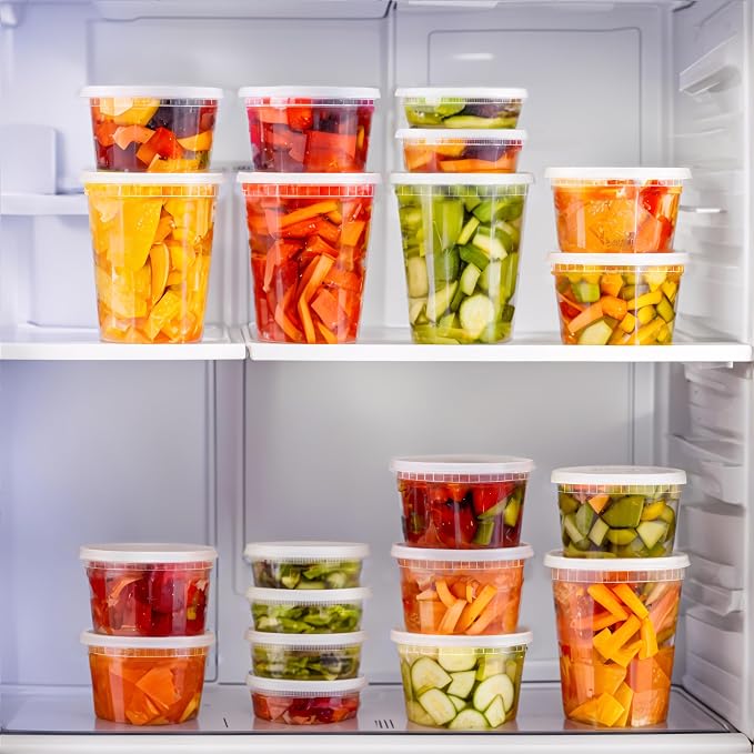 TashiBox 24 oz-30 Sets Plastic Deli Disposable Food Storage Containers - Image 4