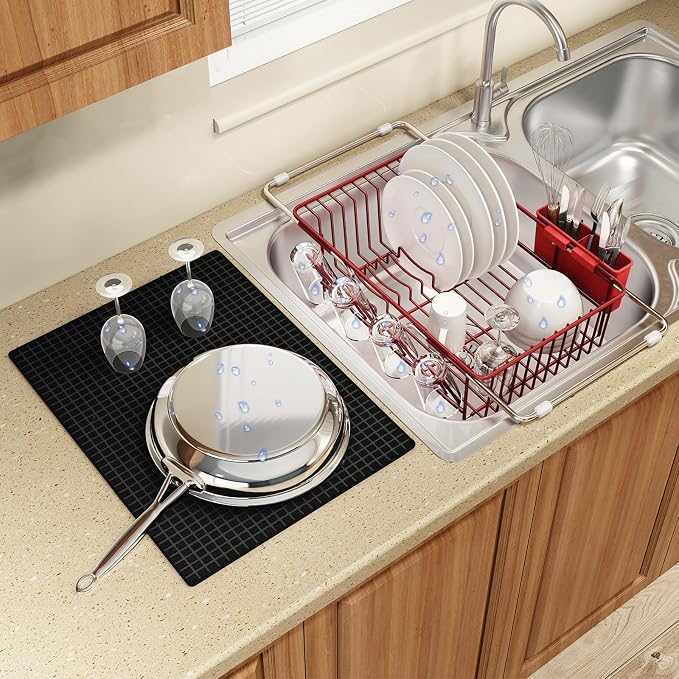 Red Dish Drying Rack Over The Sink by MAJALiS
