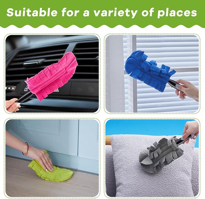 Zubebe 6 Pcs Reusable Duster Refills Fleece, Bright Color | Soft Polyester - Image 4
