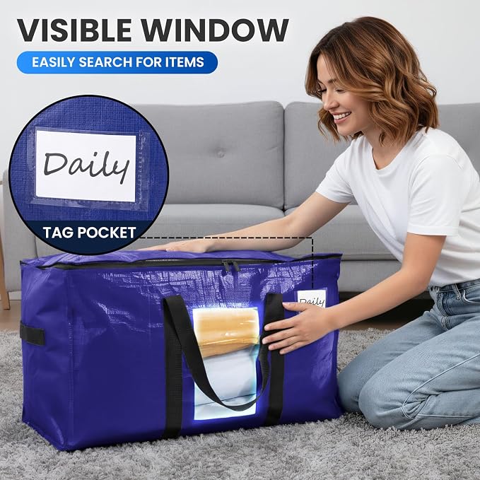 TAILI 12 Pack Dark Blue XXL Moving Bags, Storage Bags - Image 5