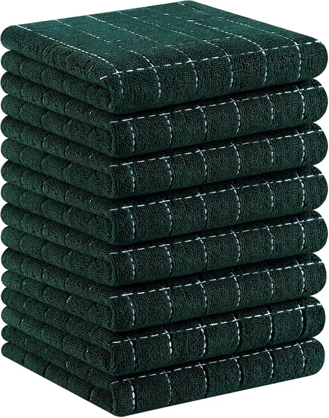 Homaxy 100% Cotton Terry Kitchen Towels, 8 Pack, Suitable by Homaxy