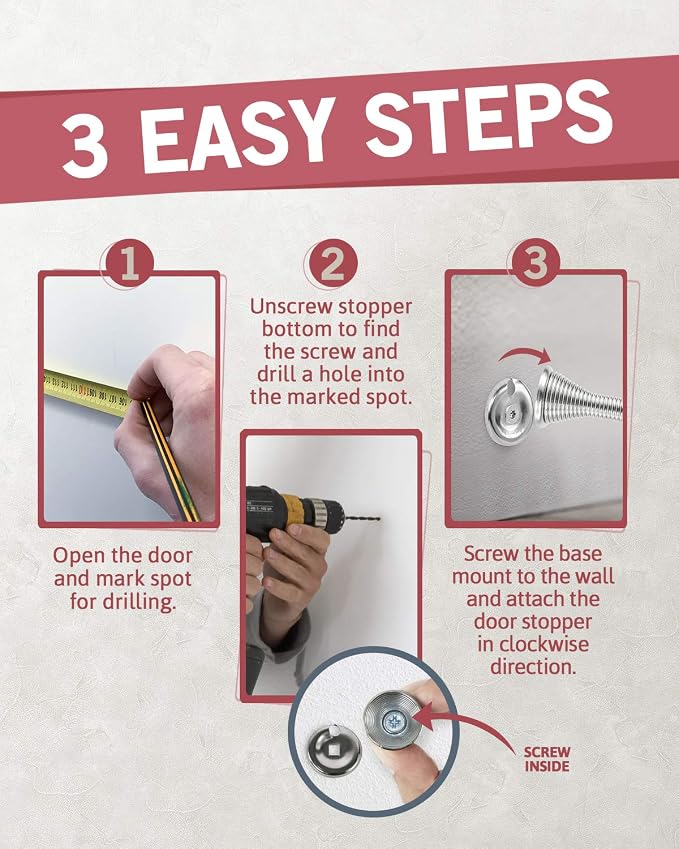 Jack N’ Drill 11-Pack Door Stopper 3 ¾-inch Heavy Duty and Flexible Door Stop - Image 3