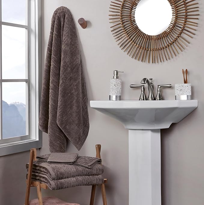 SKL Home CloudSoft Bath Towel Set, 100% Cotton Luxury, Mink Brown | 2 Bath - Image 5