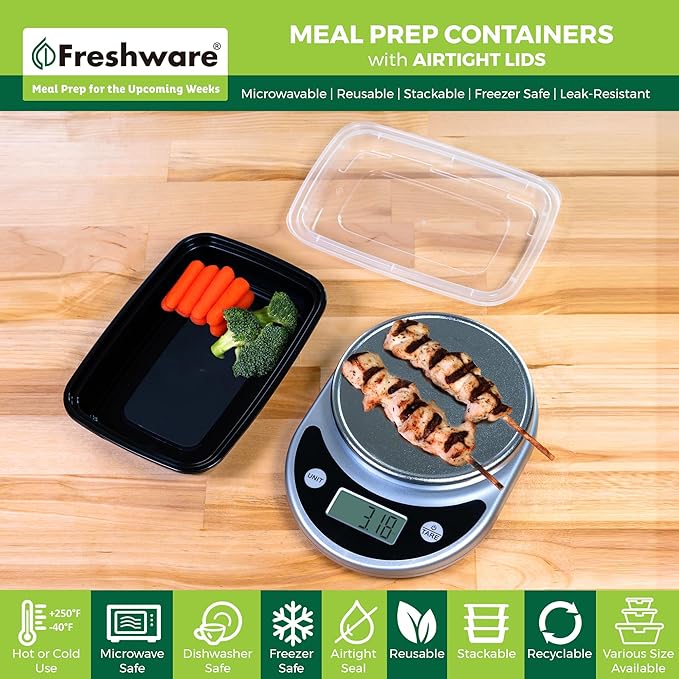Freshware Meal Prep Containers 15 Count Compartment Food Storage Containers - Image 2