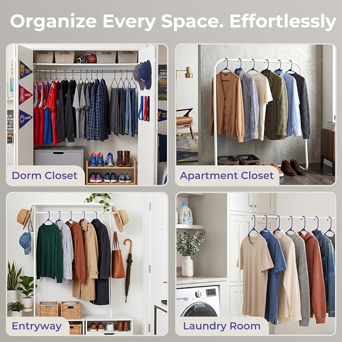 HOUSE DAY Blue Plastic Hangers 120 Pack, Slim Space-Saving Clothes Hangers | - Image 9