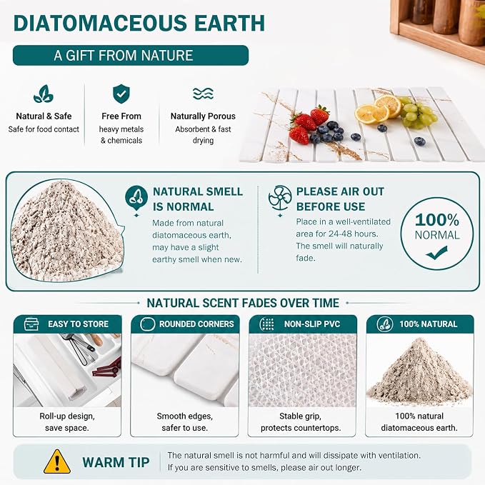 3 Pcs Large Stone Dish Drying Mat - Image 4