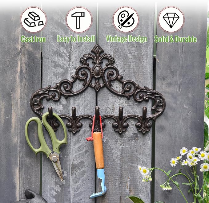 Sungmor Cast Iron Rustic Coat Hook Hanger - Image 5