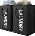 SONGMICS Laundry Hamper, 80L Foldable Basket, 2 Pack, Water-Repellent by Unknown