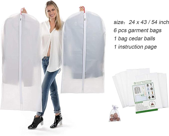 Mskitchen Garment Bags for Hanging Clothes, 6 Pack - Image 4