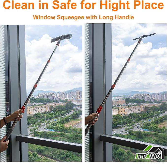 Squeegee for Window Cleaning, Extendable Window Cleaner for Car, Sliding Door - Image 2