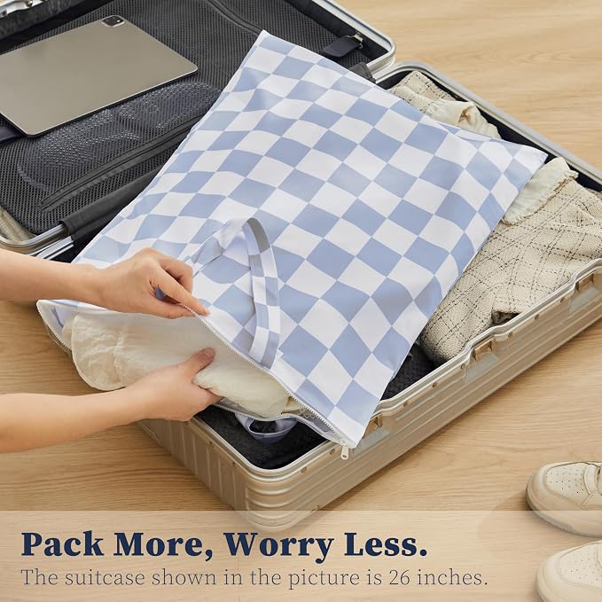 Ohocut Checkered 2 Pcs Large Travel Laundry Bags - Image 2