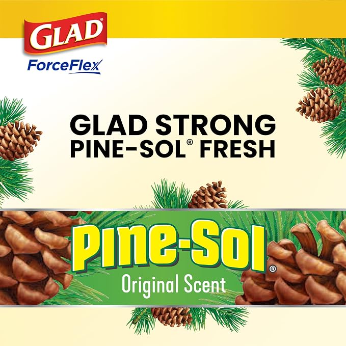 Glad Large 30 Gallon Trash Bags, Pine-Sol Heavy Duty Garbage Bags, Forceflex - Image 4