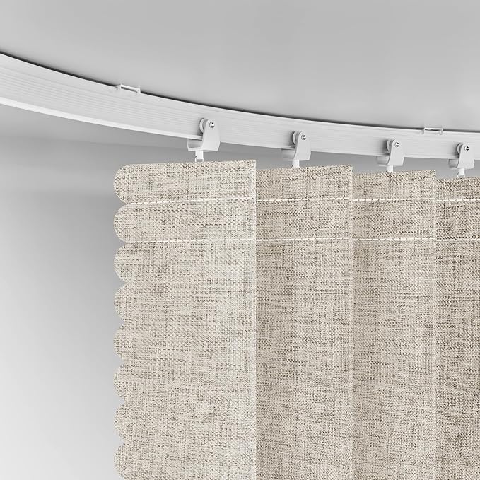 100% Blackout Room Divider Curtains - Total Privacy Curtain Panel, Thermal Insulated Noise Reduction Curtain for Bedroom Windows, Include Ceiling Track(Cream White, W100 x L96, 1 Pack)