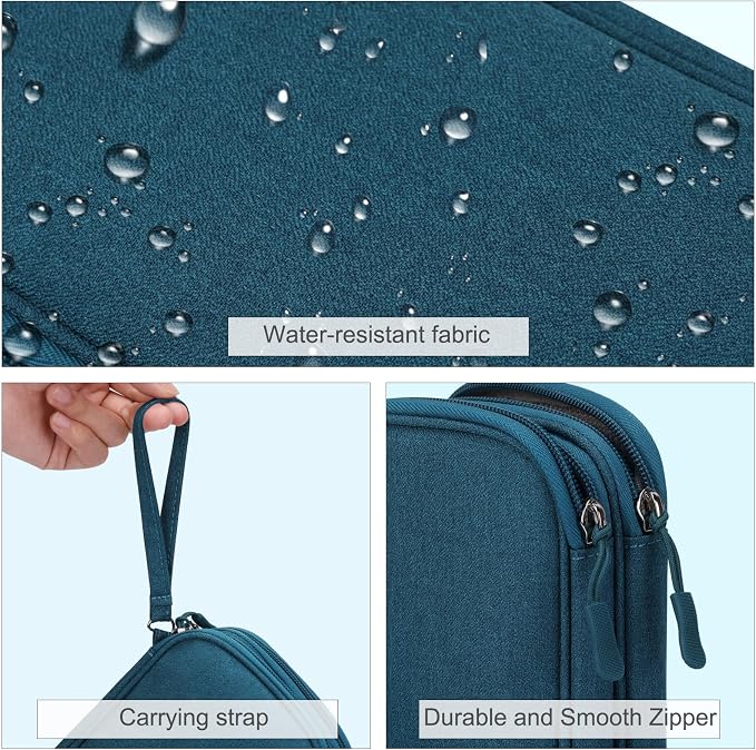 FYY Electronic Organizer, Travel Tech Pouch Bag, Dark Green | Wrist Strap - Image 4