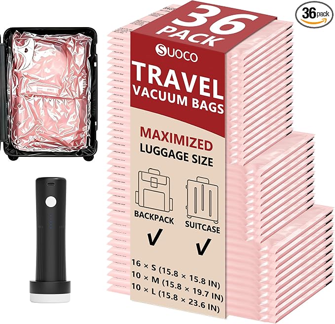 Travel Vacuum Bags for Clothing by SUOCO