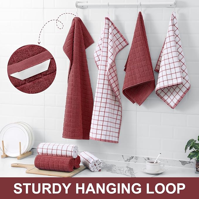 Homaxy Large Premium Cotton Kitchen Towels 16"x 28", 4 Pack - Image 6