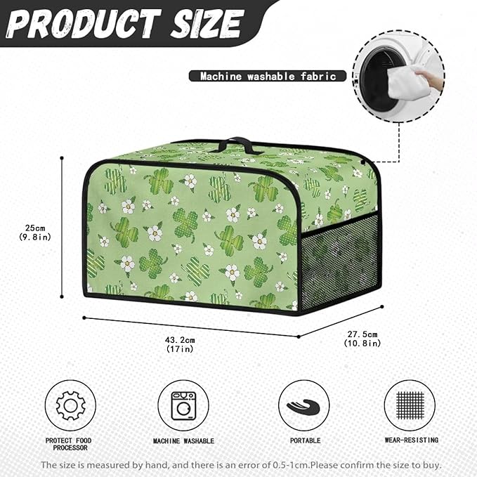 Green Clover Crock Pot 6-8 Quart Slow Cooker Cover Dust Cover Slow Cooker Bag Dust Covers for Kitchen Appliances Dust Resistant Decor Kitchen Utensils for Saint Patrick's Day