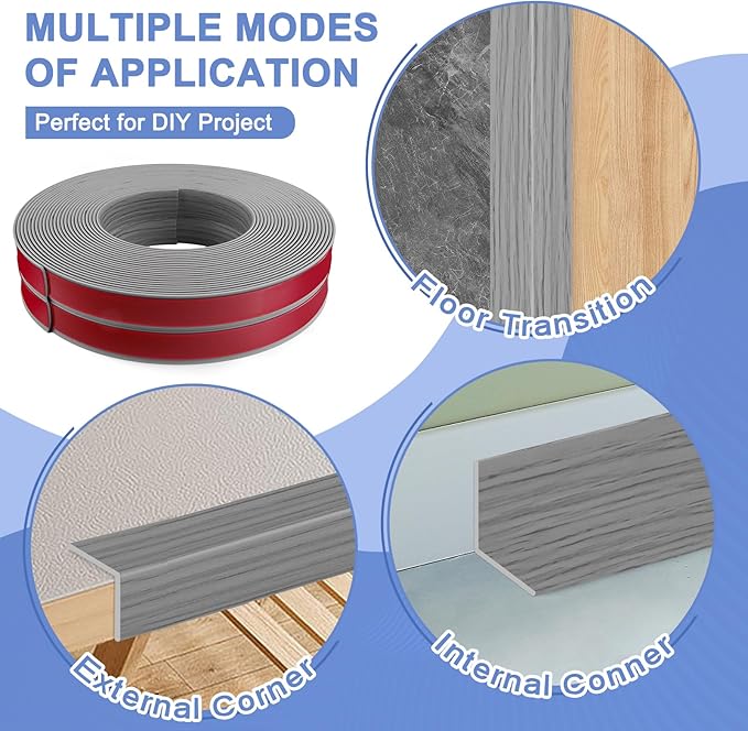 Wall Corner Protector Moulding Trim Peel and Stick Wall Corner Guards Trim Flexible Self Adhesive Edge Protector Moulding, 0.8 in x40 Ft, Light Gray Wood