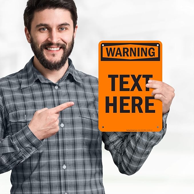 Custom warning Sign, OSHA Sign, 7x10 Inches, 55 mil thick HDPE (high density polyethylene), Made in USA by My Sign Center