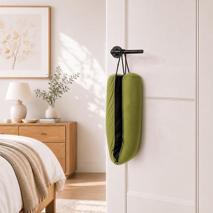 Sunolga Door Draft Stopper, Removable Washable Cover, Olive Green | Weighted - Image 6