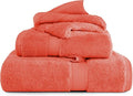SUPERIOR Egyptian Cotton Ultra Plush & Absorbent, 3 Piece Set, Coral | Quick Dry by SUPERIOR