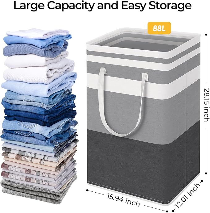 HomeHacks 2 Pack Laundry Baskets, Laundry Hampers Bags | Waterproof, - Image 4