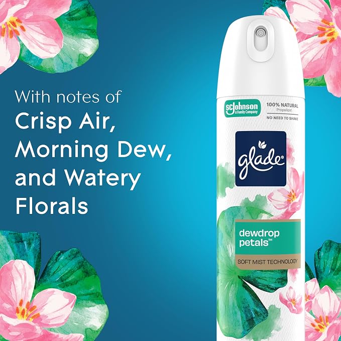Glade Air Freshener Room Spray, Dewdrop Petals Scent, Odor Fighting to Deliver - Image 5