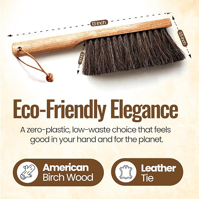 Dustpan Bench Woodworking Brush-USA 13 inch Horsehair Brushes are Used - Image 4
