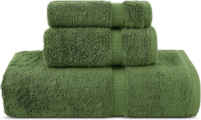 Chakir Turkish Linens 100% Cotton Personalized 3-Piece Set, Moss | Personalized - Image 4