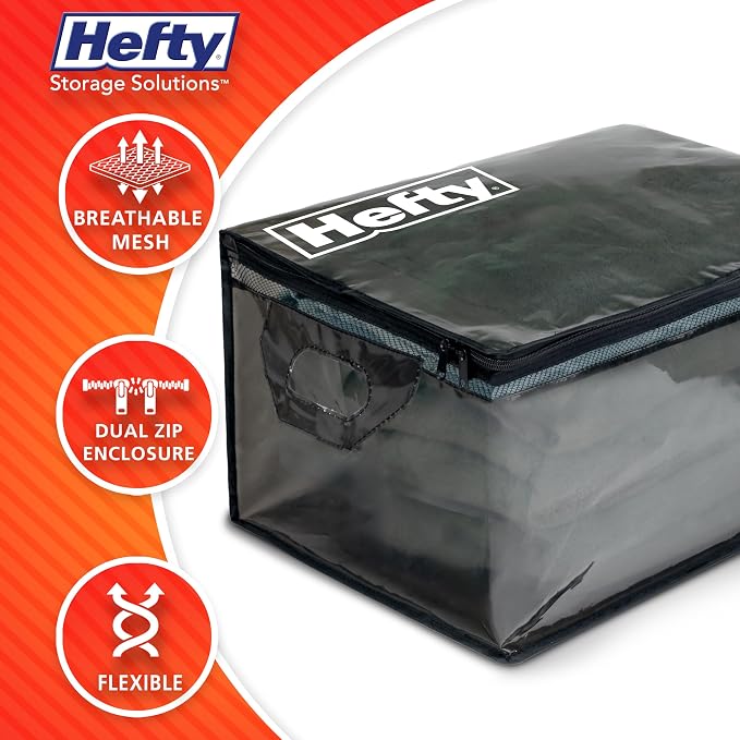Hefty Large Flexible Tote with Breathable Mesh, Double Zipper, 2 Handles – Ideal - Image 3