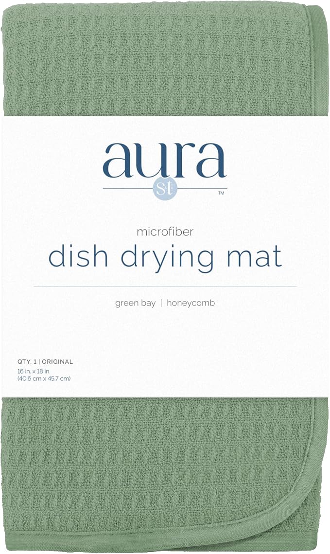 S&T INC. Dish Drying Mat, Sage Green | Absorbent Microfiber, Kitchen Counter Mat - Image 9