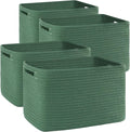 OIAHOMY 4 Pack Storage Baskets for Organizing 15L Cube Storage Bins Green by MasterofSpaceOptimization