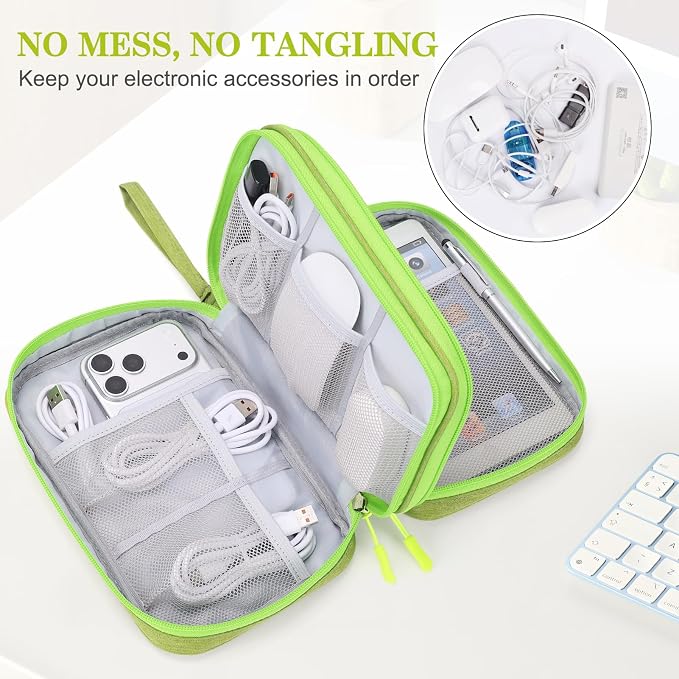 FYY Electronic Organizer, Travel Tech Pouch Bag, Waterproof, Double Layers - Image 5