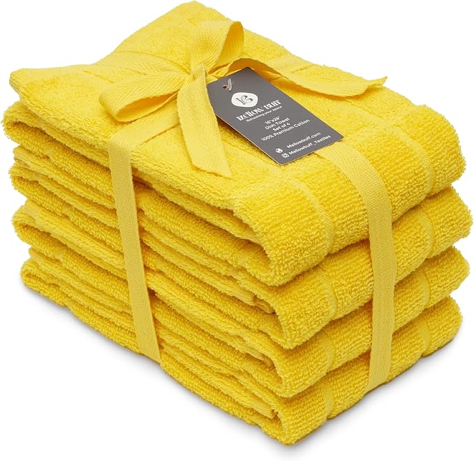 100% Cotton Terry Dish Towels, 4 Pack Plain, 16 x26 Inches, Super Soft and by Ecotribe