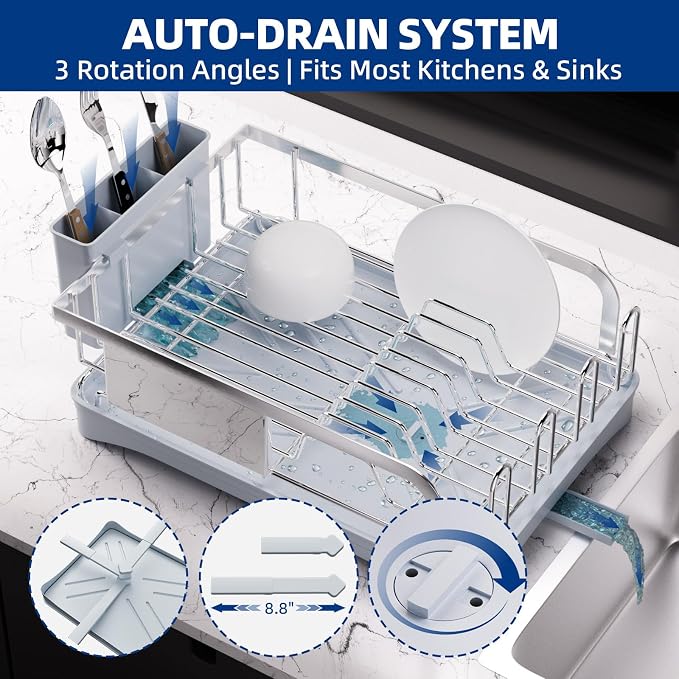 Godboat Dish Drying Rack -304 Stainless Steel Dish Rack - Image 3