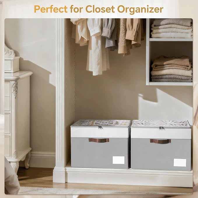 Criusia Shoe Organizer for Closet, 2 Pack Foldable Shoe Storage Organizer Box - Image 6