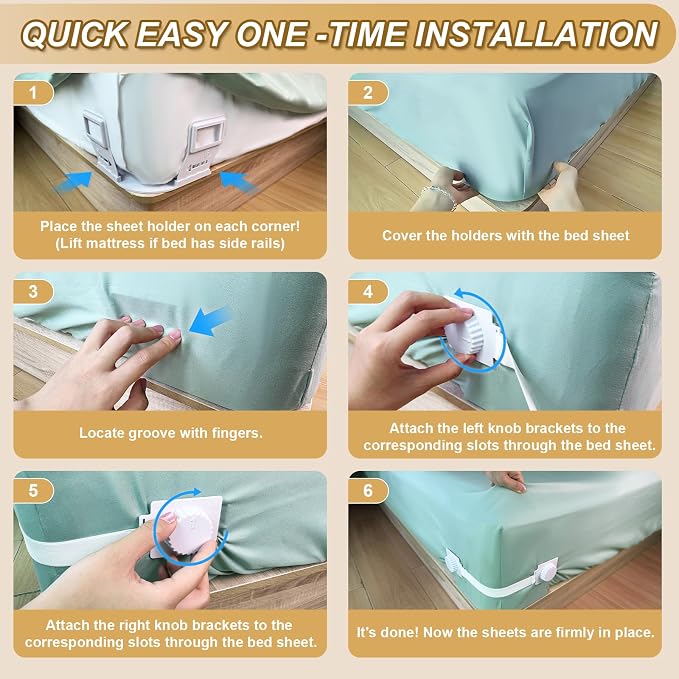 Lock Bed Sheet Holders for Corners, US Patented Sheet Straps - Image 7
